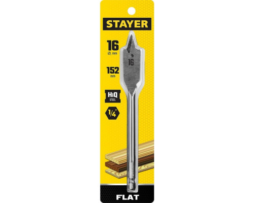 Сверло по дереву STAYER FLAT 16x152мм, перовое 2950-16_z01