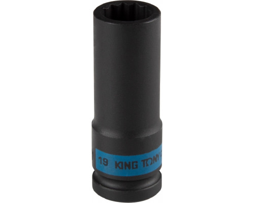 Ударная головка 12-ти гранная глубокая 1/2" KING TONY 443019M 19 мм