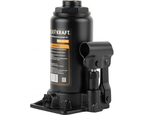Домкрат бутылочный WiederKraft WDK-81100, 10 т