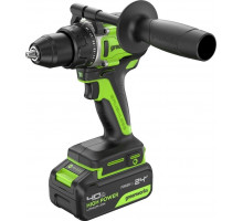 Дрель-шуруповерт аккумуляторная GREENWORKS GD24DD90 24V, 2 АКБ 4Ач и ЗУ 3707507CUD