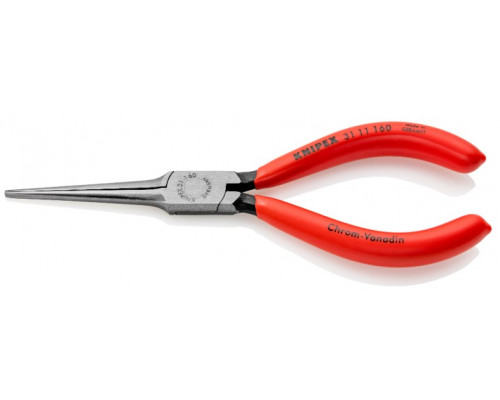 Длинногубцы KNIPEX KN-3111160SB острые, плоские, прямые гладкие губки, 55 мм