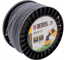Леска триммерная Denzel EXTRA CORD витой квадрат, 4,0ммх106м, на DIN катушка 96826