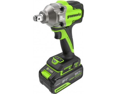 Гайковерт аккумуляторный GREENWORKS IW5500 24V, АКБ 5Ач и ЗУ 3805007CUG