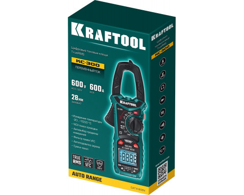 Клещи токоизмерительные KRAFTOOL KC-300 цифровые 59832