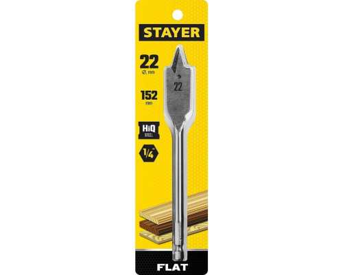 Сверло по дереву STAYER FLAT 22x152мм, перовое 2950-22_z01