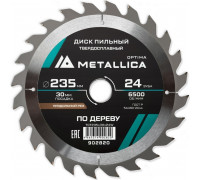 Пильный диск по дереву METALLICA Optima 235x30 мм 24 зуба, Т=2,6 мм продольный 902820