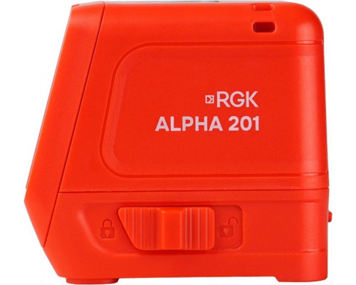 Лазерный уровень RGK ALPHA 201, крестовой, красный, 0,2 мм/м