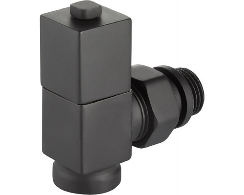 Вентили ручной регулировки угловой (набор 2 шт) ROYAL THERMO CUBE (черный) 1/2