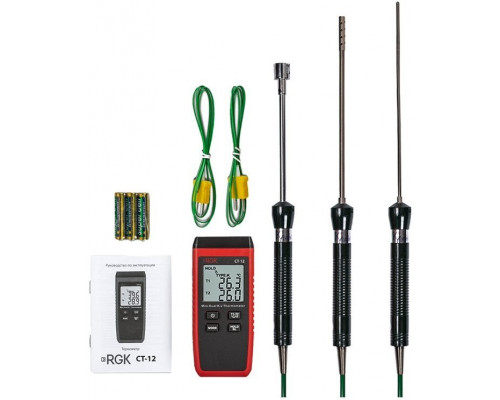 Измеритель температуры контактный RGK CT-12 с поверкой и зондами TR10A, TR10S, TR10W