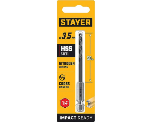 Сверло по металлу STAYER НЕХ-1/4