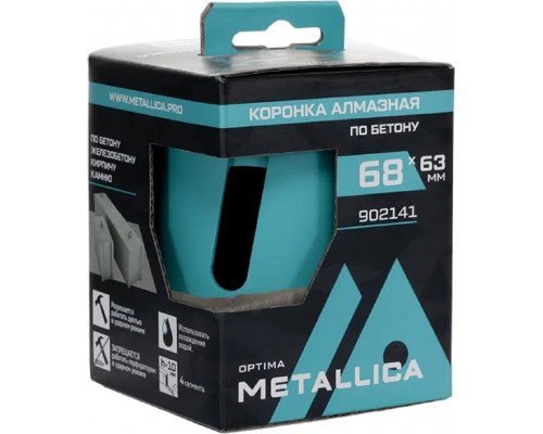 Коронка буровая SDS-plus METALLICA Optima 68x63 мм М16, алмазная, сегментная, по бетону 902141