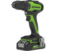 Дрель-шуруповерт аккумуляторная GREENWORKS GD24DD35 24V, 2 АКБ 2Ач и ЗУ 3704007CUC