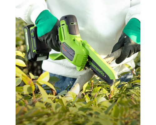Пила цепная аккумуляторная GREENWORKS GD24CSMNX 24V, мини, 15см, б/щ, АКБ 2Ач и ЗУ 2008707UA