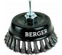 Щетка обдирочная для дрели BERGER BG1745 витая оцинкованная сталь 0.5 мм, d 125 мм, M14 + х