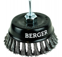 Щетка обдирочная для дрели BERGER BG1745 витая оцинкованная сталь 0.5 мм, d 125 мм, M14 + х
