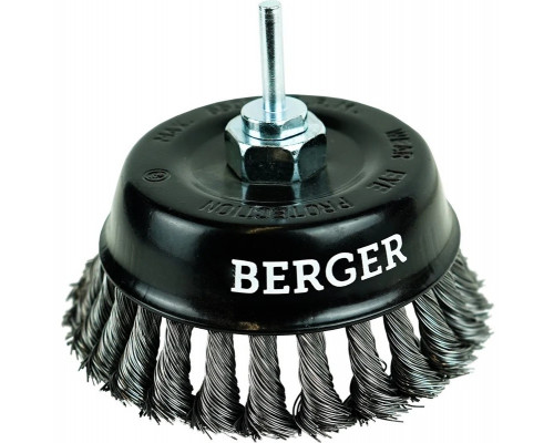 Щетка обдирочная для дрели BERGER BG1745 витая оцинкованная сталь 0.5 мм, d 125 мм, M14 + х