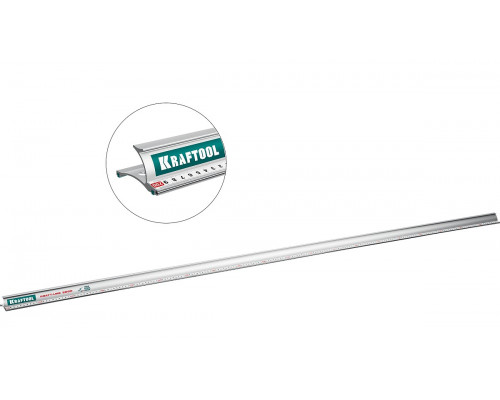 Линейка алюминиевая KRAFTOOL 34275-200 KRAFT-LINE усиленная, 2.0 м со стальной направляющей