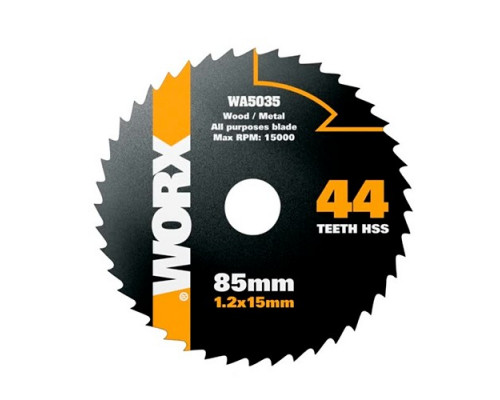 Пильный диск по металлу Worx WA5035 44T HSS 85х1,2х15 мм WA5035