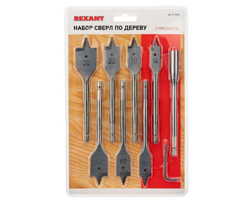 Набор сверл по дереву Kranz KR-91-0762 9 пр.