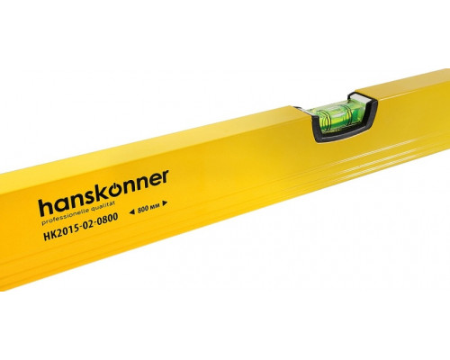 Уровень строительный HANSKONNER HK2015-02-0800 алюминиевый 800 мм, 3 колбы, усиленный, фрезерованный, двойной обзор
