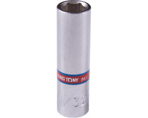 Головка 6-гранная глубокая дюймовая 11/32" с посадкой 1/4" KING TONY 223511S