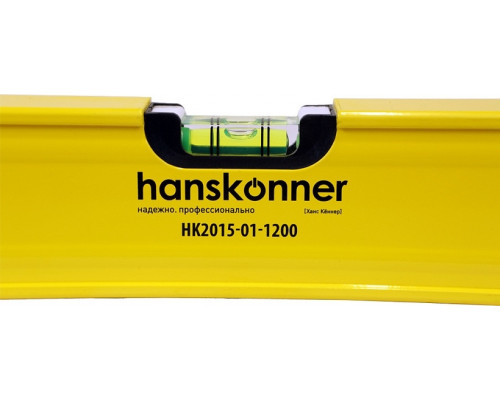 Уровень строительный HANSKONNER HK2015-01-1200 алюминиевый 1200 мм, 3 колбы, магнит