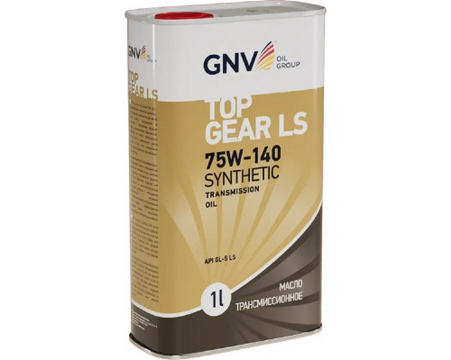 Масло трансмиссионное GNV Top Gear LS Synthetic 75W140 GL-5 1 л (металл. канистра) GTG1274015LS0007514001