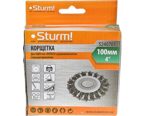 Щетка для УШМ Sturm 5 240 701 витая стальная проволока 5240701