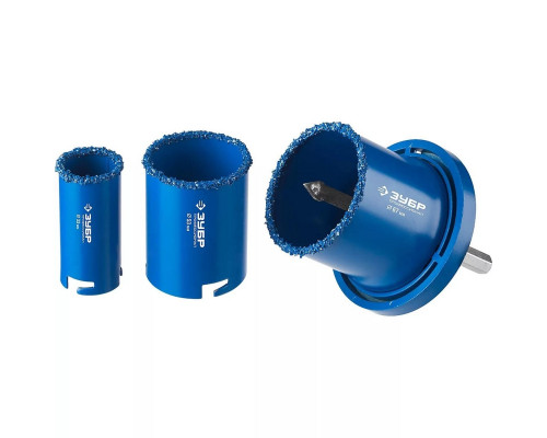 Набор твердосплавных коронок ЗУБР ПРОФЕССИОНАЛ c карбид-вольфрамовым нанесением, 5 пр. 33350-H5