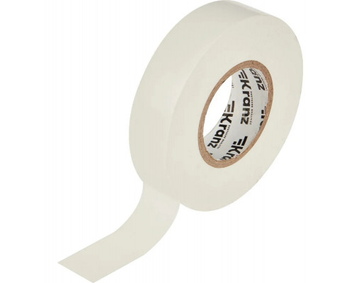 Изолента Kranz KR-09-2801 ПВХ профессиональная 0,18х19 мм х20 м, белая