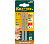 Пилки по дереву KRAFTOOL T101BF чистый рез, шаг 2,5мм, 75мм, 2 шт. 159507-2,5