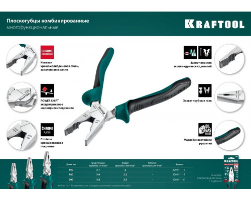 Плоскогубцы KRAFTOOL 22011-1-20_z01 комбинированые, 200 мм