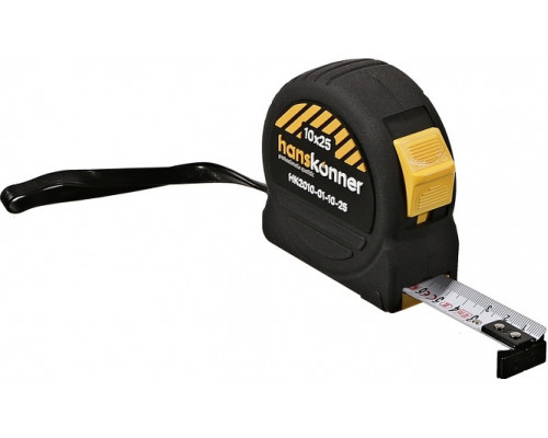 Рулетка HANSKONNER HK2010-01-10-25 с противоударным корпусом и softtouch