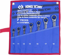Набор комбинированных ключей с трещоткой KING TONY 12107MRN 7 предметов