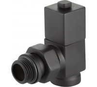 Вентили ручной регулировки угловой (набор 2 шт) ROYAL THERMO CUBE (черный) 1/2