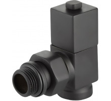 Вентили ручной регулировки угловой (набор 2 шт) ROYAL THERMO CUBE (черный) 1/2
