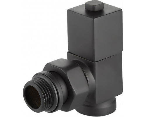 Вентили ручной регулировки угловой (набор 2 шт) ROYAL THERMO CUBE (черный) 1/2