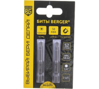 Бита для заворачивания BERGER BG2415 TORX T25Hx50мм c отверстием 2 шт., S2
