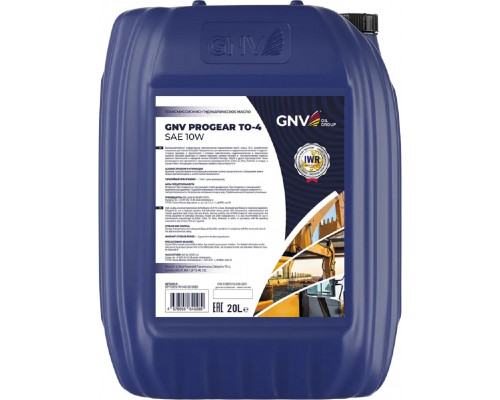 Масло трансмиссионное GNV Progear TO-4 SAE 10W 20 л GPT1012611014510010020