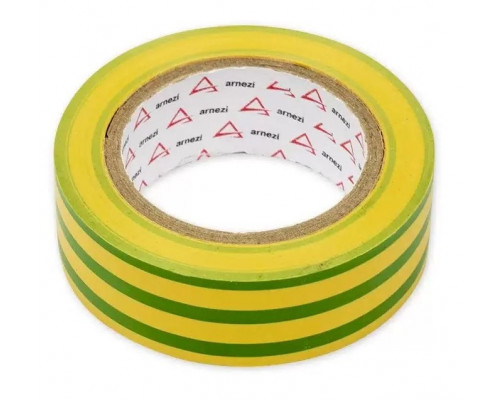 Изолента ARNEZI R8030504 ПВХ 19 мм x10 м толщина 130 мик, желто-зеленая