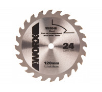 Пильный диск по дереву Worx WA5046 24T TCT твердосплавный 120х1,2х9,5 мм WA5046