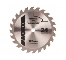 Пильный диск по дереву Worx WA5046 24T TCT твердосплавный 120х1,2х9,5 мм WA5046