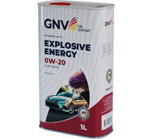 Масло моторное GNV Explosive Energy 0W20 Synthetic 1 л (металл. канистра) GEE1M10453040120020001