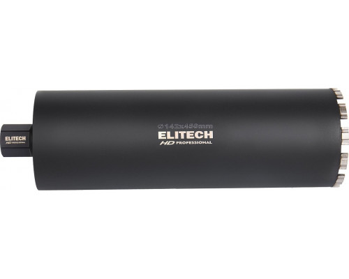 Алмазная коронка для мокрого сверления ELITECH 1110.012300 HD с охлаждением, 142х450, 1 1/4