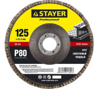 Круг лепестковый STAYER MASTER торцевой, 125х22,2мм, тип клт 1, p80 36581-125-080