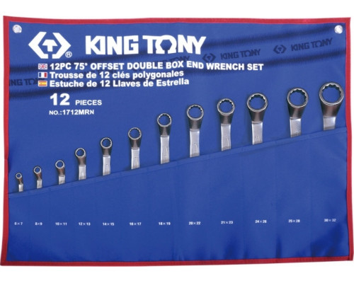 Набор накидных ключей KING TONY 1712MRN 6-32 мм, 12 предметов, чехол из теторона