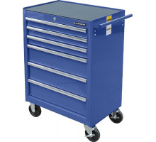 Тележка инструментальная СТАНКОИМПОРТ BTD-270061CS blu на колесах, синяя, 6 ящиков