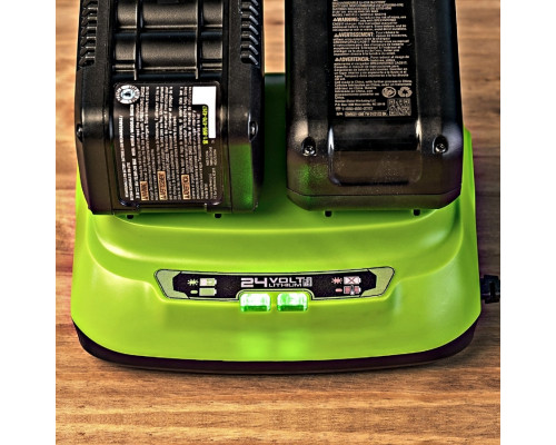 Зарядное устройство для аккумуляторов GREENWORKS 2958807 ультрабыстрое двойное 24V, 8А