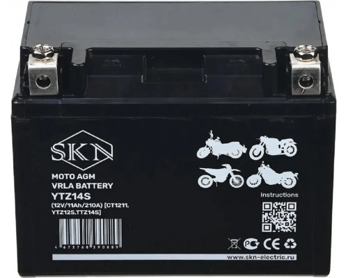 Аккумулятор SKN YTZ14S 12V 11Ah 210A для мототехники 025284