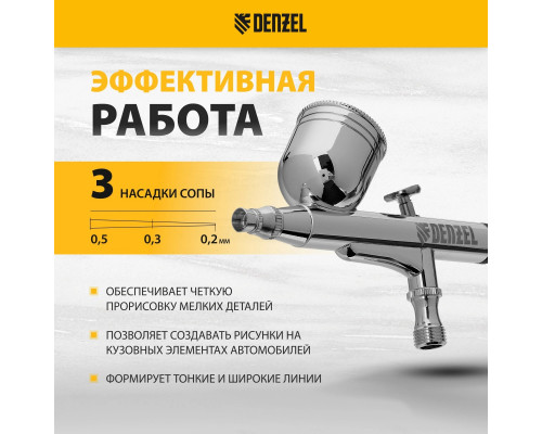 Краскопульт пневматический Denzel AB1 с верхним бачком 57313
